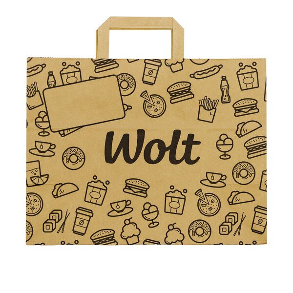 wolt paper bag with logo